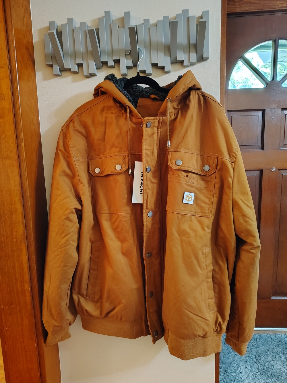 Men's Hooded Field Jacket in Rust Brown